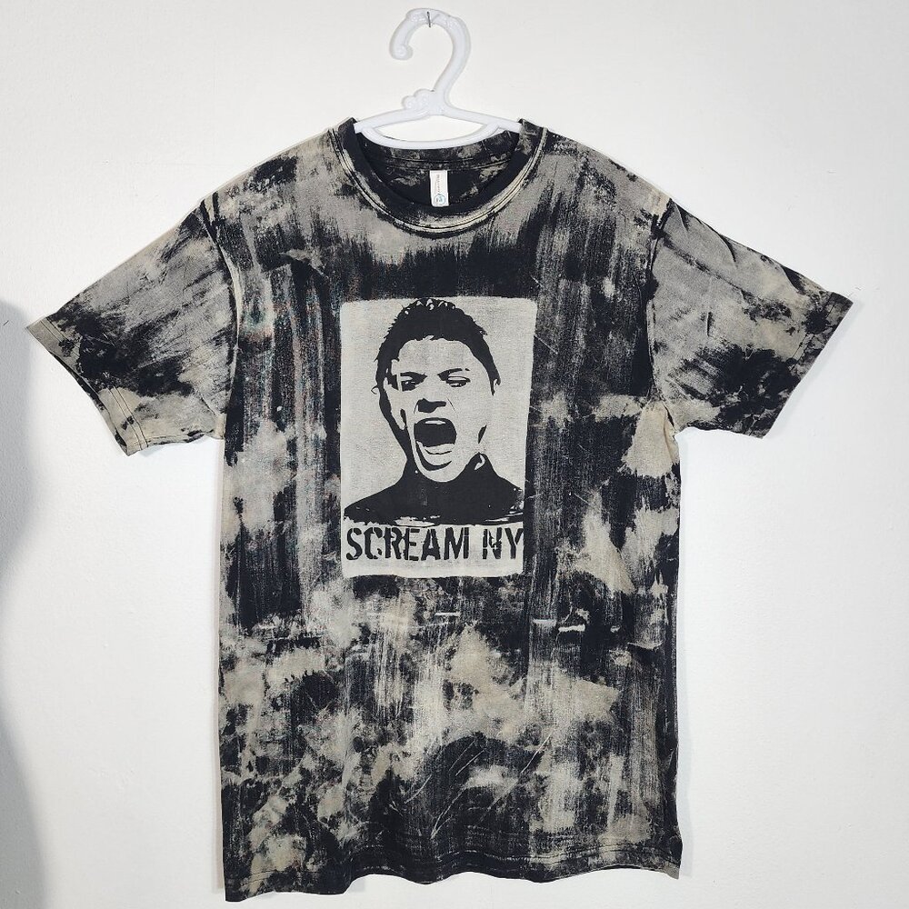 Black t-shirt, unisex, Tye dye bleach,one of kind, exclusive